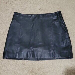 Faux Black Leather Mini Skirt Express Size 0